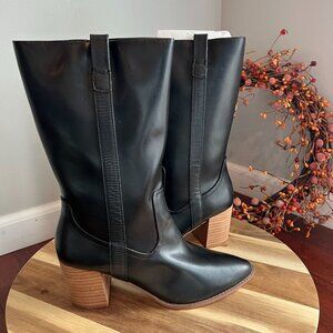 DV Dolce Vita Women's Tezza Glam Core Boot Mid Calf Block Heel Sz 11 Black